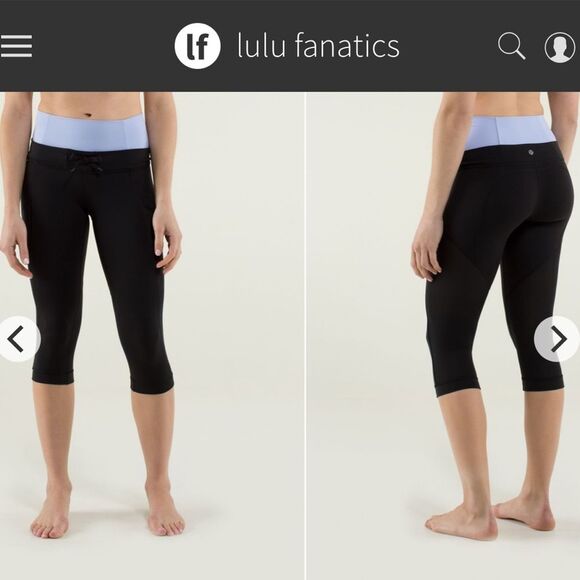 Lululemon Bhakti Yoga Crop ~Sz 2 Black Lavender Dusk 2037 - Picture 1 of 3